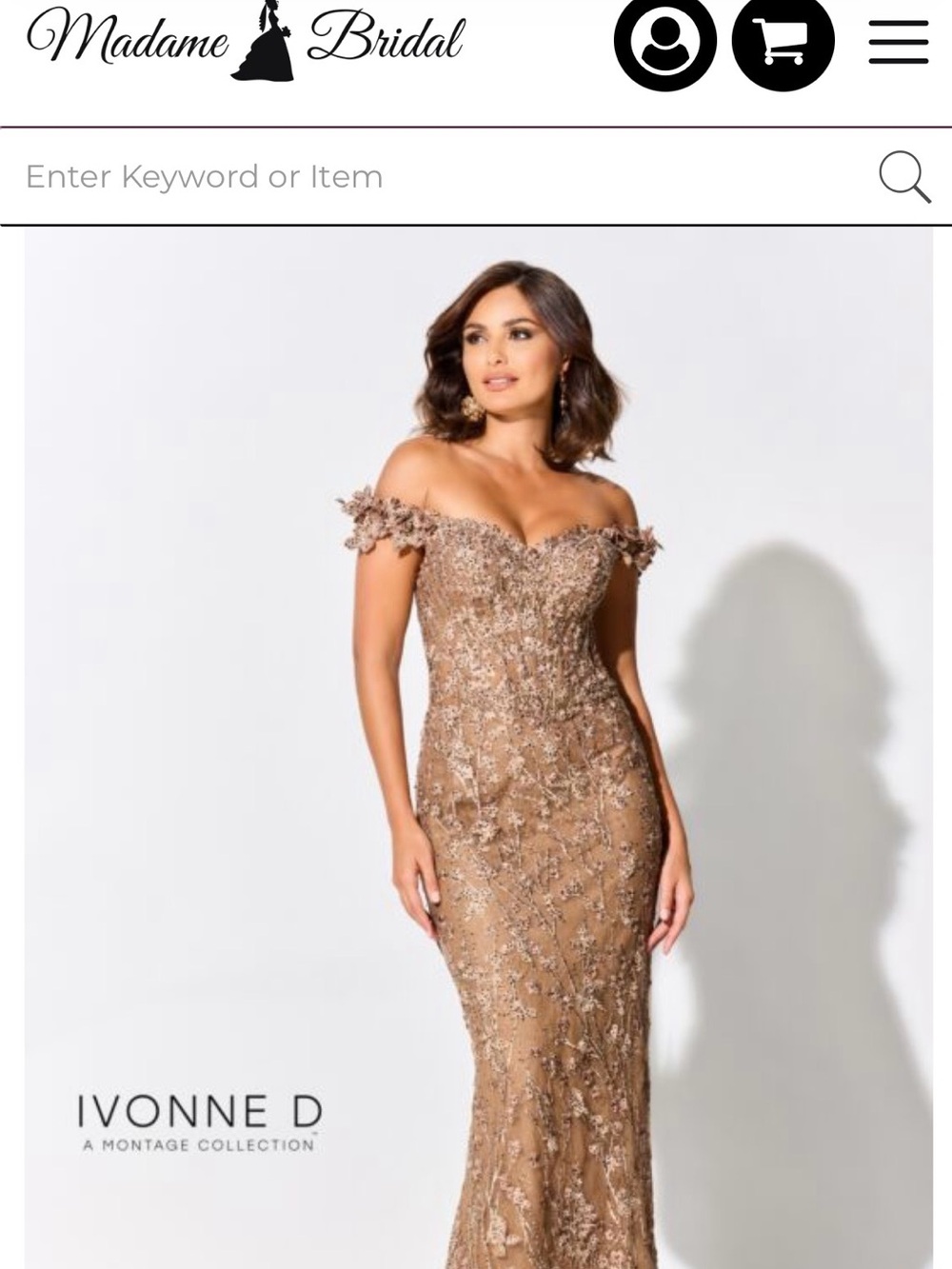 Ivonne D Exclusively for Mon Cheri ID303 Off The Shoulder Lace Dress